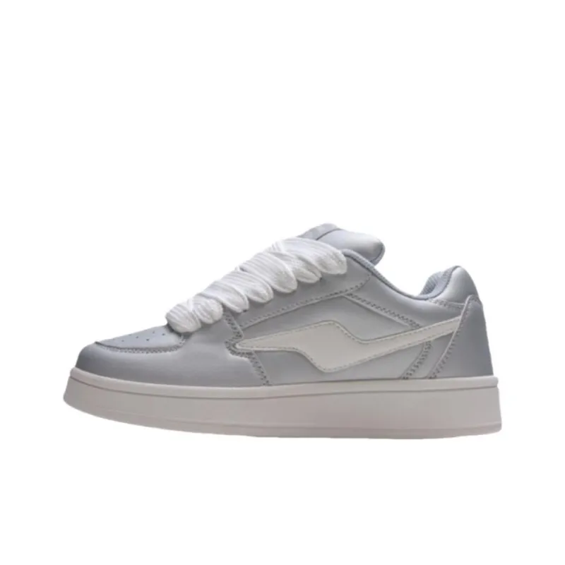 JimiXiong Low Top Skateboard Shoes Women's Silver-5