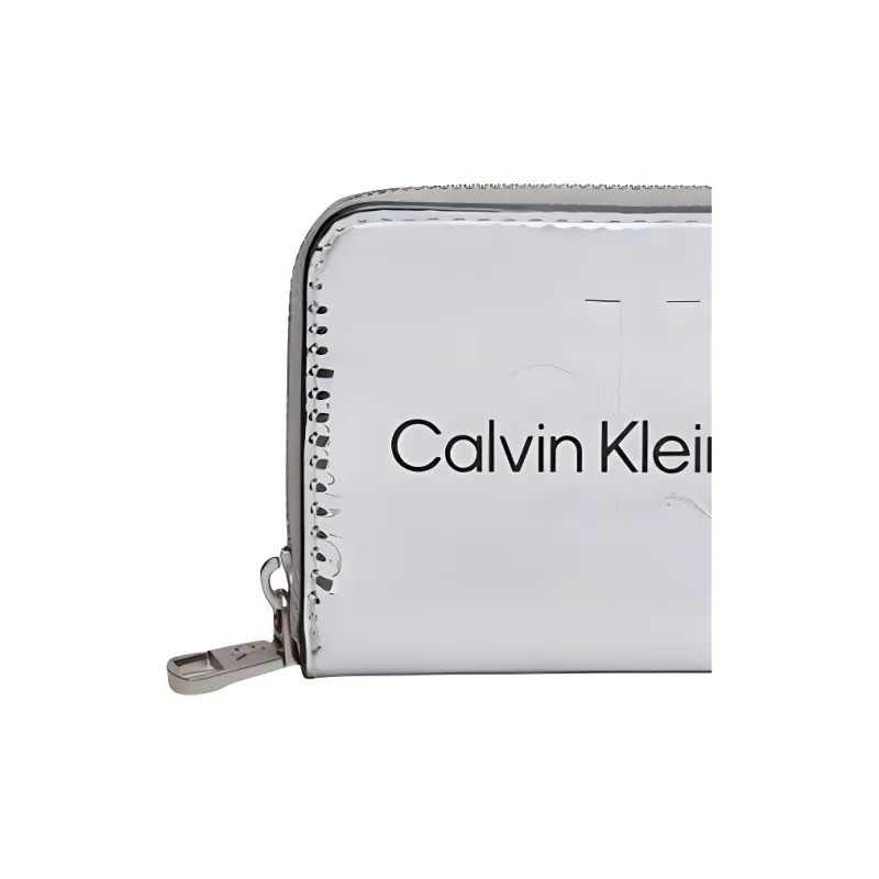 CALVIN KLEIN PU Polyurethane Wallet Women's Gray-3