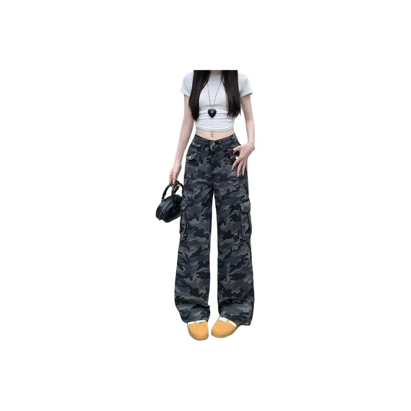 Flowers in water Jeans Women's Camouflage-0