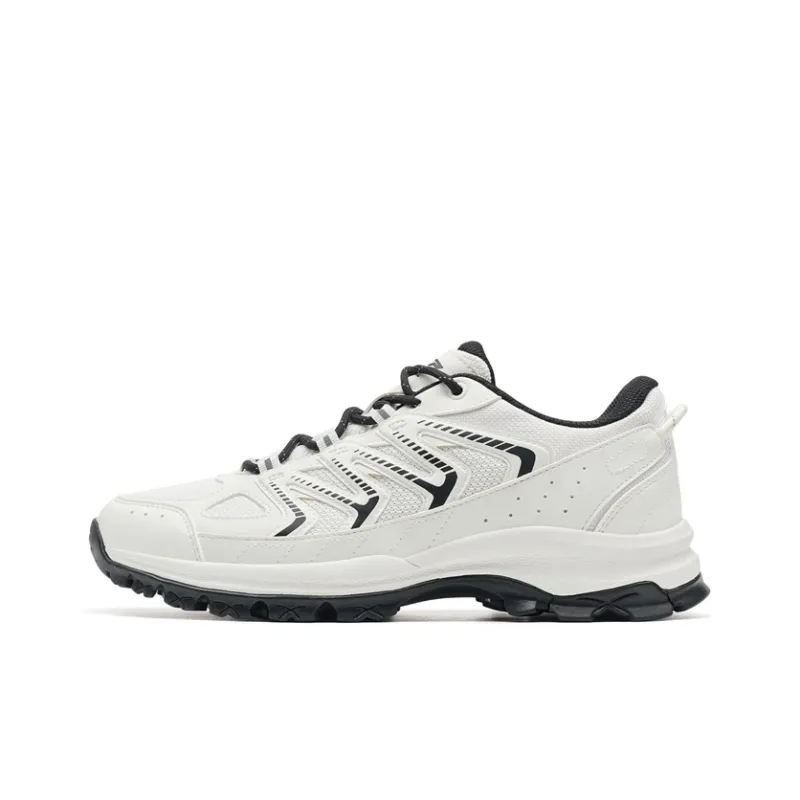 XTEP Shock Absorbers With Slip Resistant And Abrasion Resistant Properties Low Top Hiking Shoes Men's Sail White Black-0