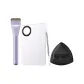Lilac Foundation Brush+Hollow Mixing Palette+Mixing Stick+Black Pineapple Powder Puff