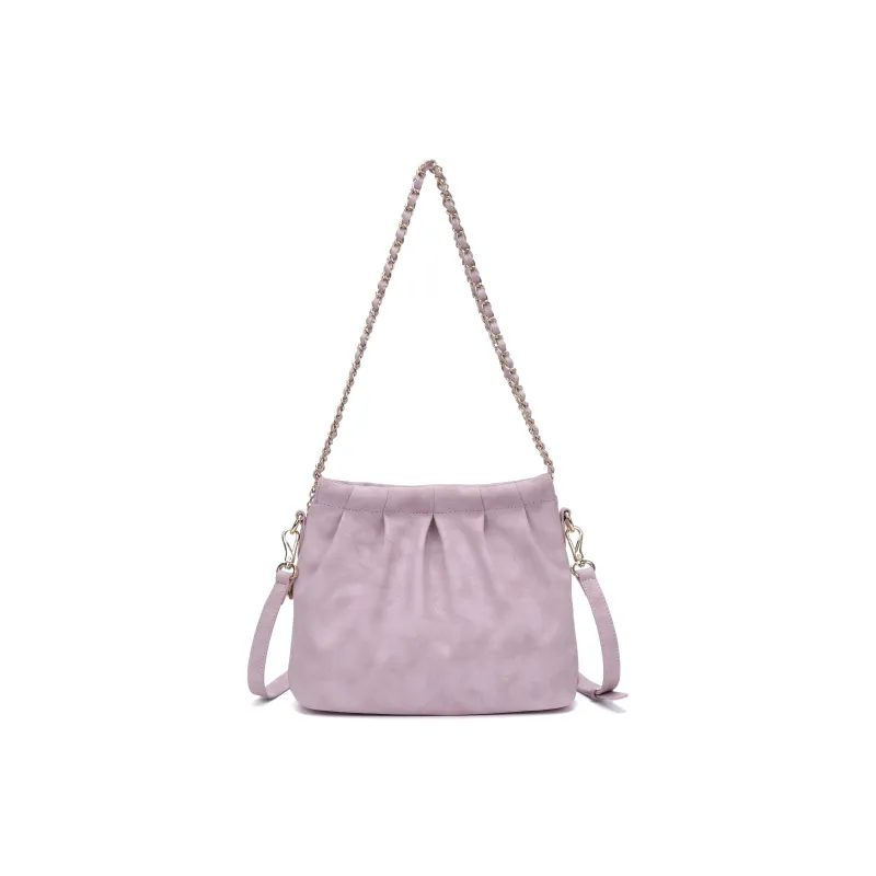 JEANSWEST High Quality Leather Shoulder Bag Women's Pink Purple-2
