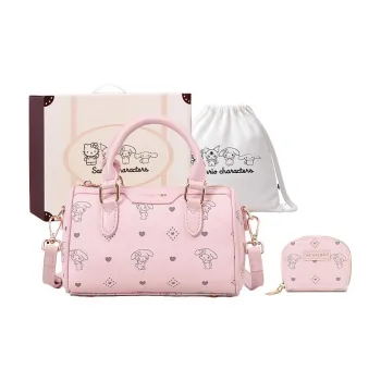 MESUCA ×Disney Collaboration Synthetic Leather Boston Bag, Shoulder Bag, Crossbody Bag, Handbag Women's Pink
