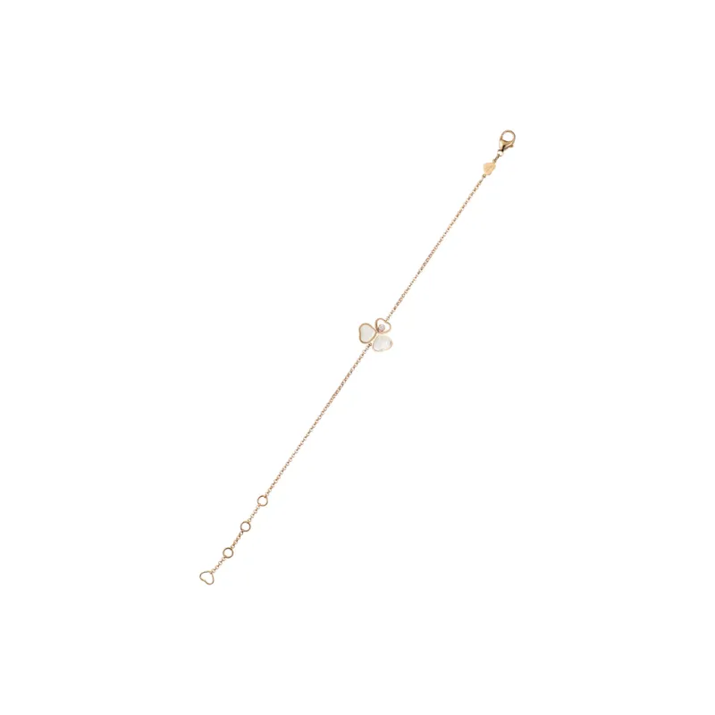 Chopard 18kt Rose Gold Happy Hearts Wings Diamond And Mother of pearl Bracelet-5