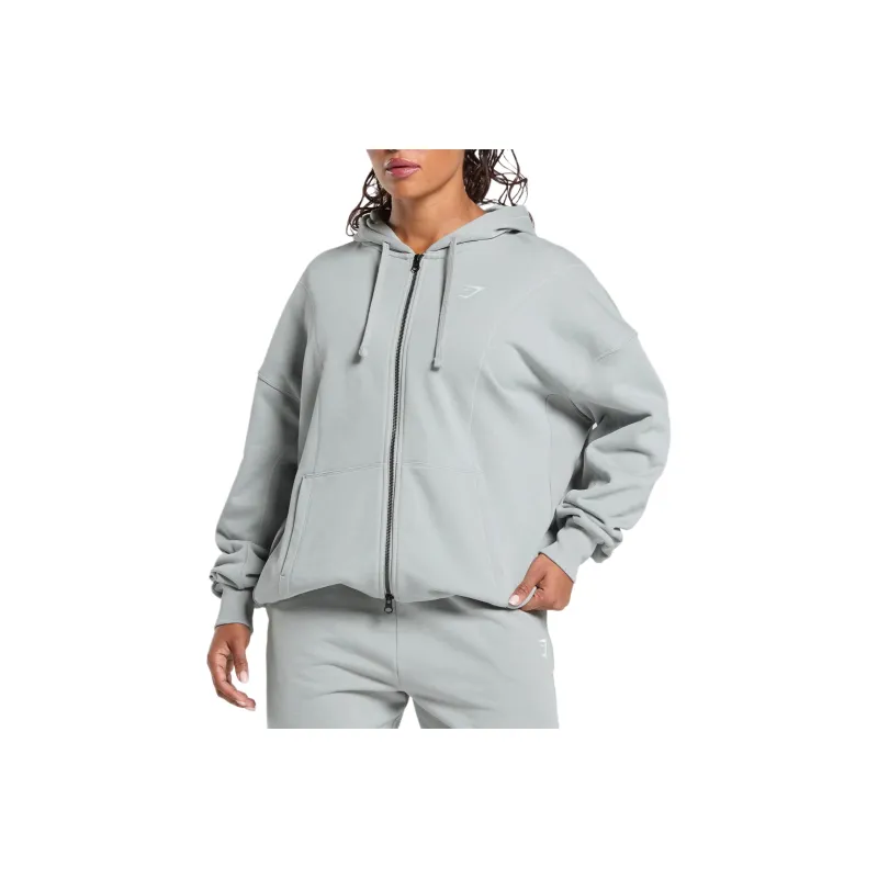 GYMSHARK Power Hoodie Sweatshirt Women's Gray-0