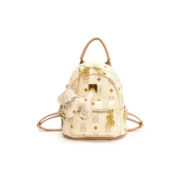 TOUTSEUL YOLO PU Backpack Unisex Black, White &/Ecru, Black, Pink, Brown