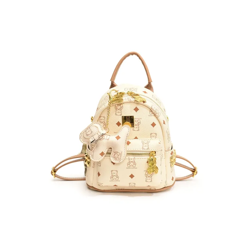 TOUTSEUL YOLO PU Backpack Unisex Black, White &/Ecru, Black, Pink, Brown-0