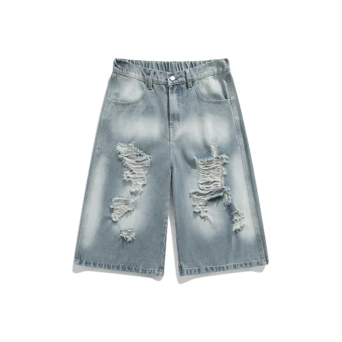 CAT'S PAW Denim Shorts Unisex Light Blue