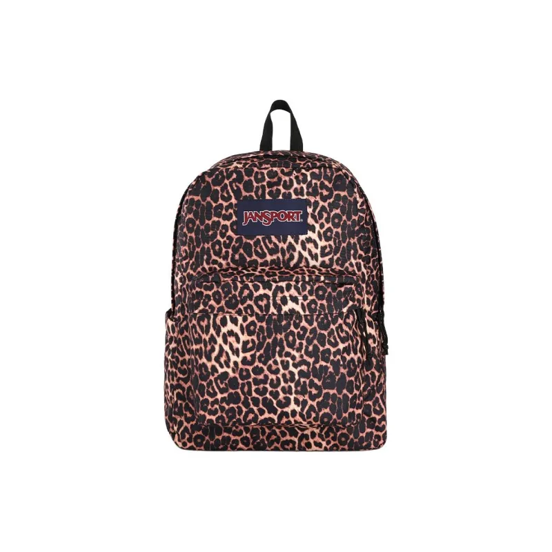 JanSport Polyester Backpack Regular Unisex Black And White Panther Print/Brown Leopard Print-0