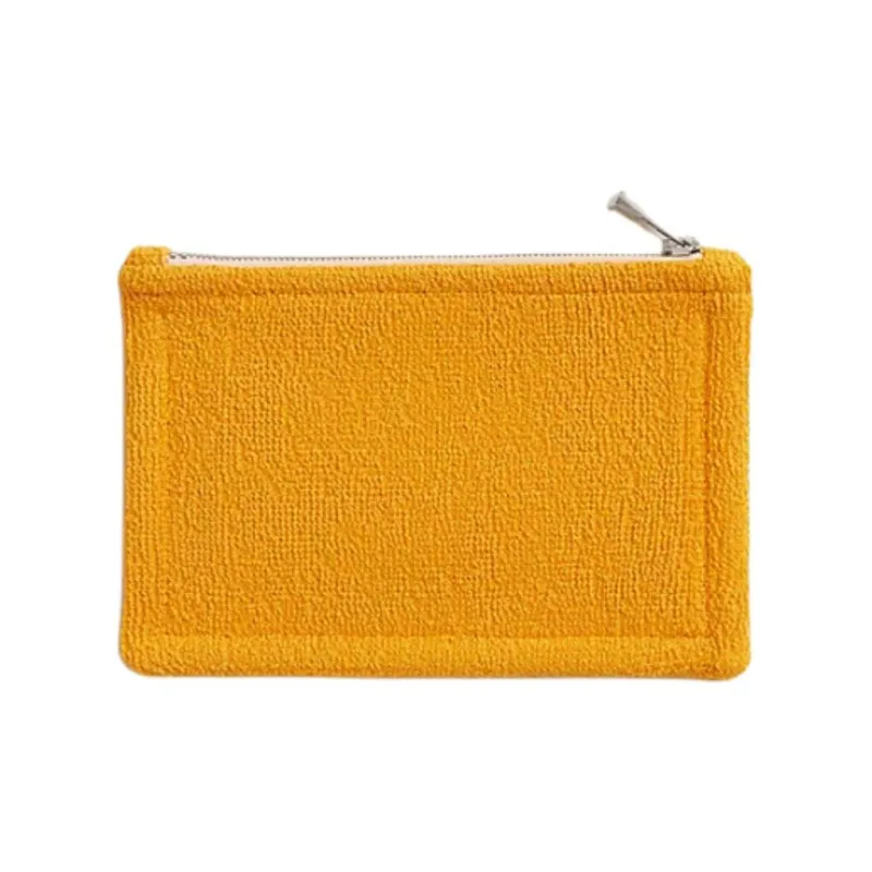 HERMES Cotton Travel Storage Bag Unisex Sunlight Gold-1