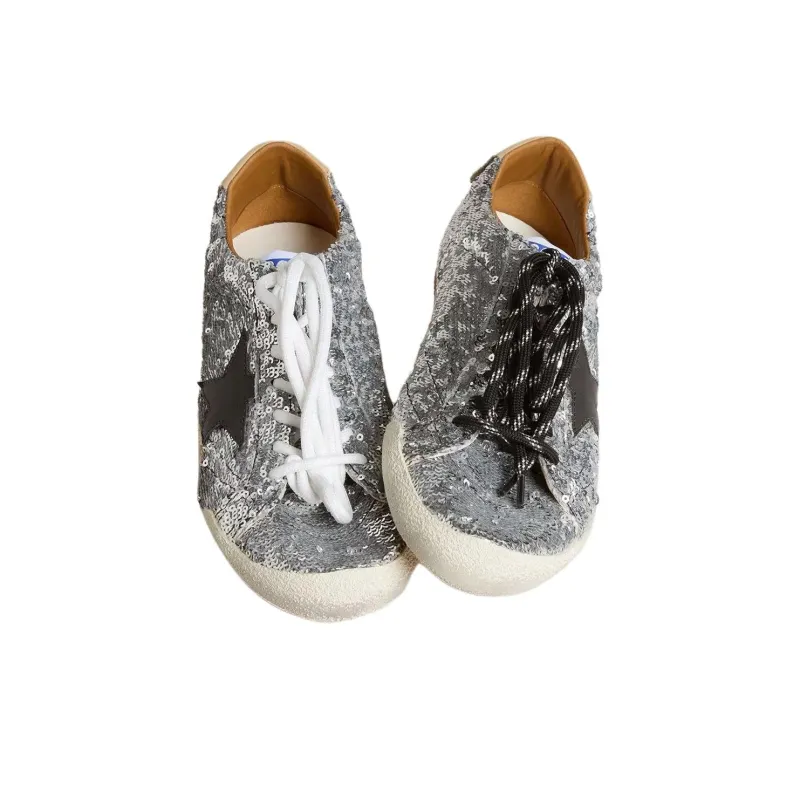 Golden Goose True Star Low Top Casual Shoes Men's Silver-2