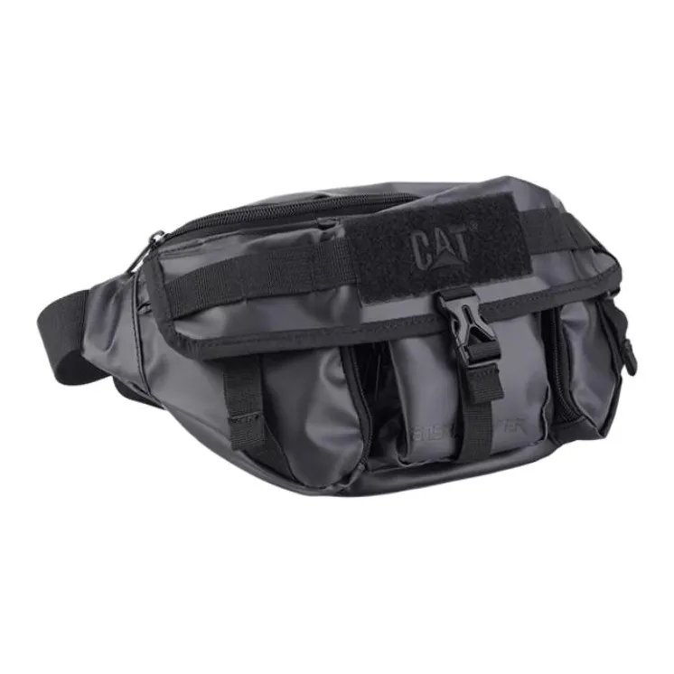 CAT PVC Crossbody Fanny Pack Medium Size Men's Black-1
