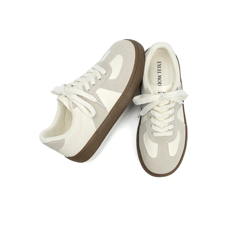 EXULL Q Cushioning, Lightweight, Breathable Low Top Skateboard Shoes Women's Beige-1