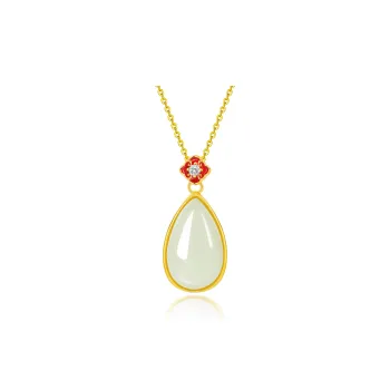 Lao Feng Xiang Natural Chalcedony Earrings Women's