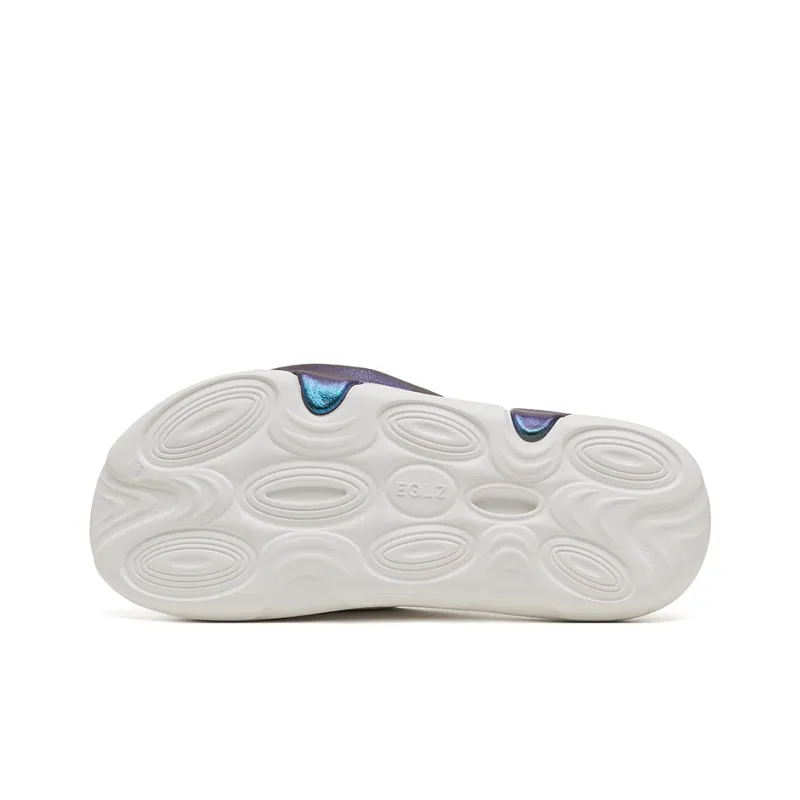 EQLZ EQUALIZER Oasis Slip Resistant Abrasion Resistant Cushioning Slide Slippers Unisex Phantom White-6