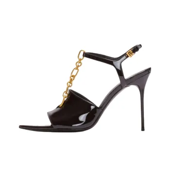 BALMAIN Sync One Strap Sandals 9.5cm Women's Black