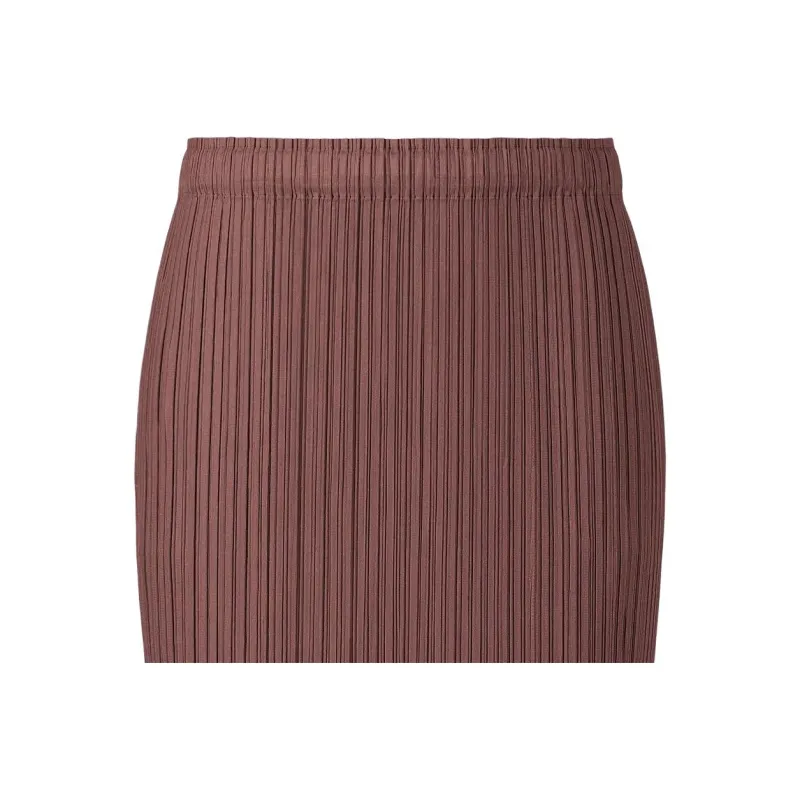 PLEATS PLEASE ISSEY MIYAKE Casual Long Skirt Women's Red Brown-1