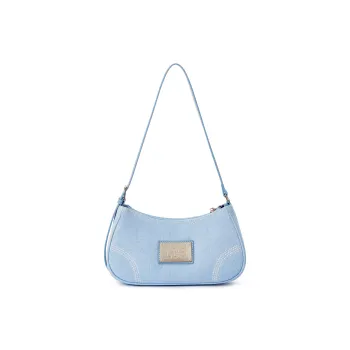 Lee Fabric, PU Underarm Shoulder Bag Women's Light Blue