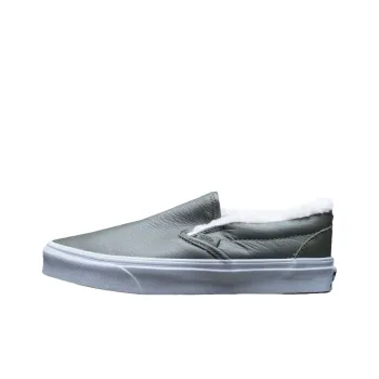 Vans CLASSIC SLIP ON Anti Slip Wear Resistant Low Top Skateboard Shoes Unisex Gray