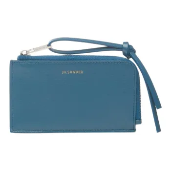 JIL SANDER Leather Card Holder, Coin Purse Men's Sea Blue