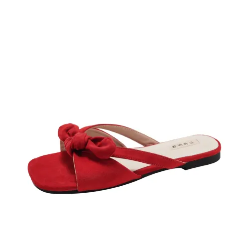 AJPAP Slide Slippers Women's Red, Beige, Floral Fabric Color, Purple