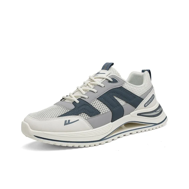 Warrior Abrasion Resistant, Lightweight, And Breathable Low Top Casual Shoes Men's Beige Blue-1