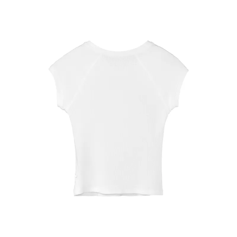 Fstudio Korean Style Solid Color Crew Neck Top Knitted Fabric Short Sleeved T Shirts Women's-2