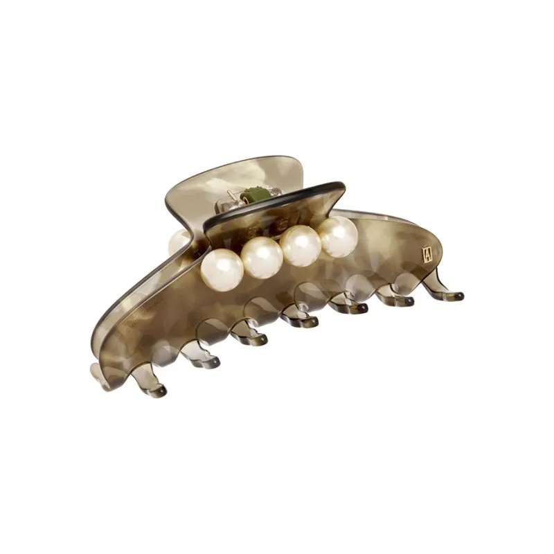 ALEXANDRE DE PARIS Camouflage Jade Bead Collection Large Claw Clip Women's-3