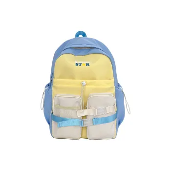 WICKBUEN Nylon Backpack Women's Blue/Pink/White/Black