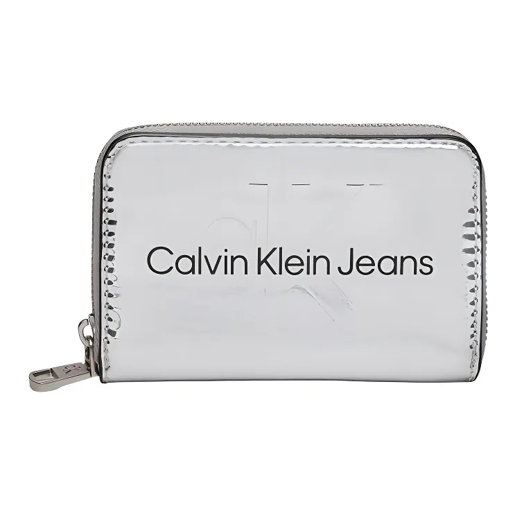 CALVIN KLEIN PU Polyurethane Wallet Women's Gray-0