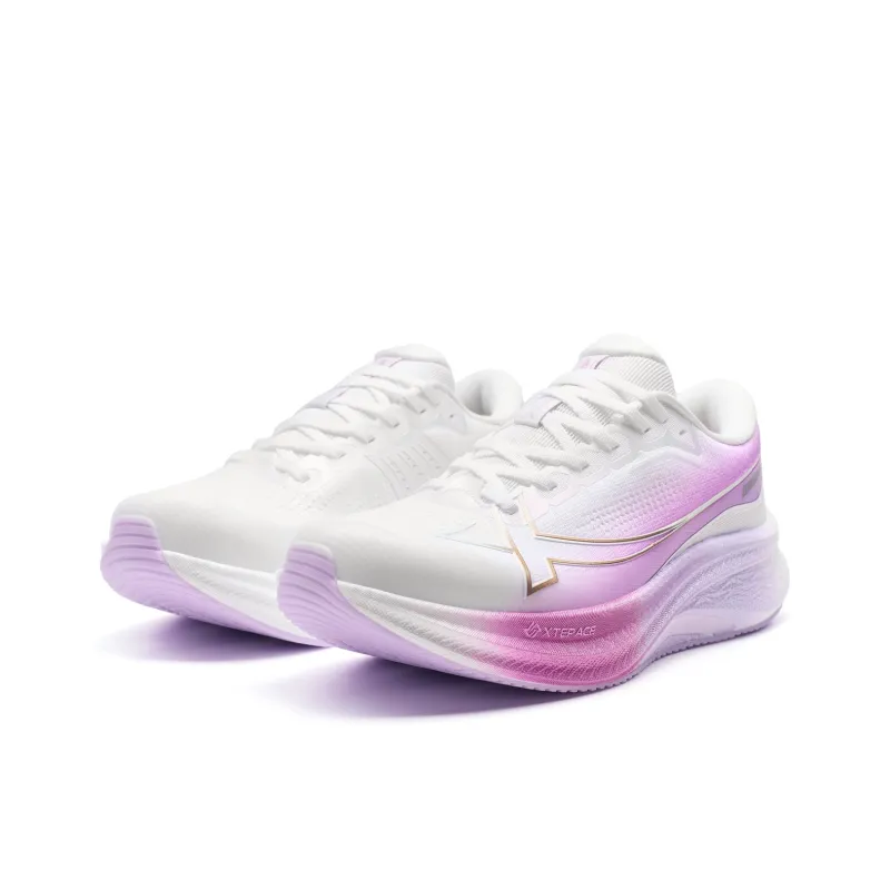 XTEP 2000km PLUS Running Shoes Women's Low Top Classic White/Peony Purple/Dazzling Fuchsia-2