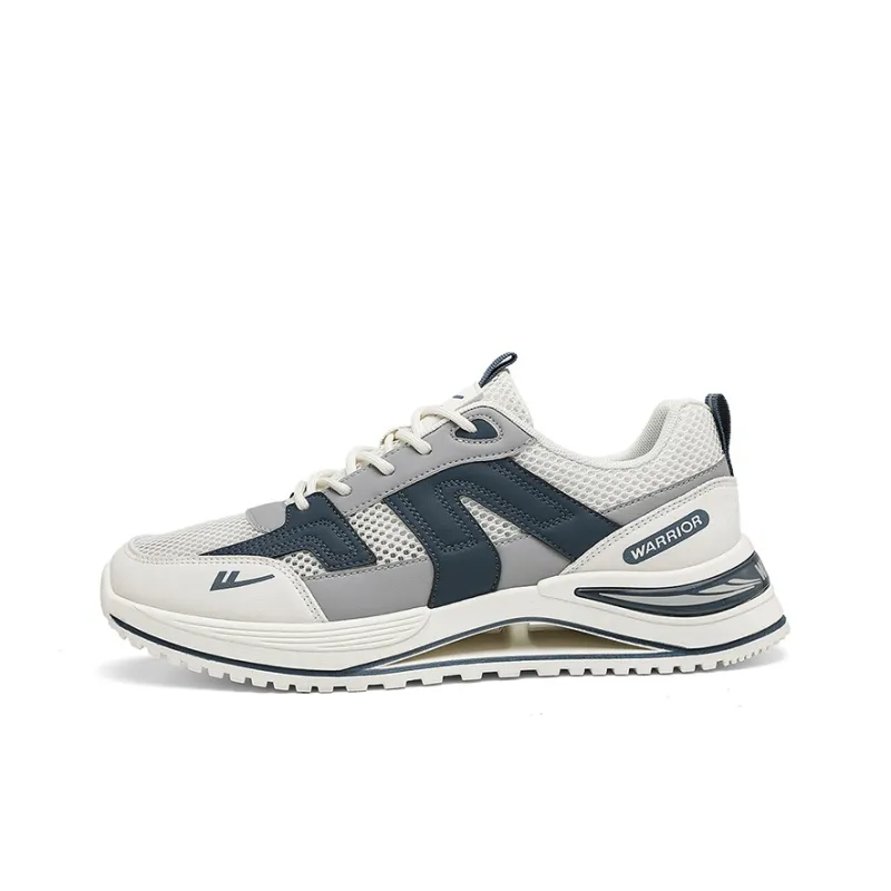 Warrior Abrasion Resistant, Lightweight, And Breathable Low Top Casual Shoes Men's Beige Blue-0