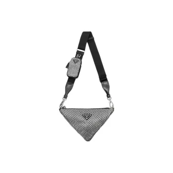 PRADA Triangle Fabric Triangle Bag Shoulder Bag Crossbody Bag Women's Black