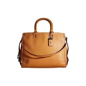 COACH Rogue Glove Tanned Pebbled Leather Portable Crossbody Bag, Shoulder Bag Women's Tin Lightweight Saddle