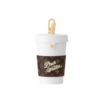 LOUIS VUITTON Canvas Bag Accessory Unisex White & Brown