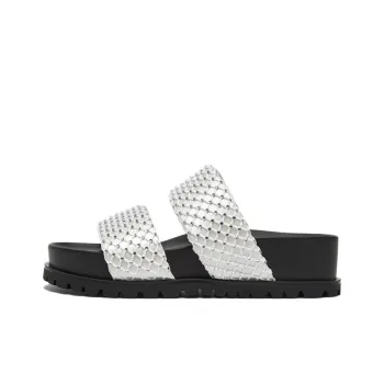 BASTO Rubber Sole Crystal Quiet Slide Slippers Women's