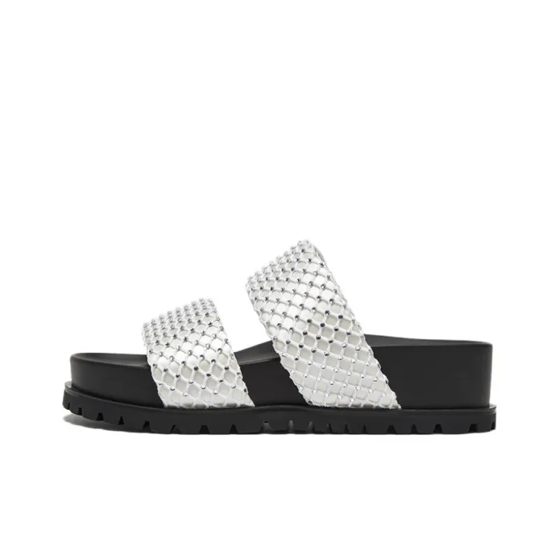 BASTO PU Polyurethane Rubber Sole Crystal Quiet Slide Slippers Women's-4