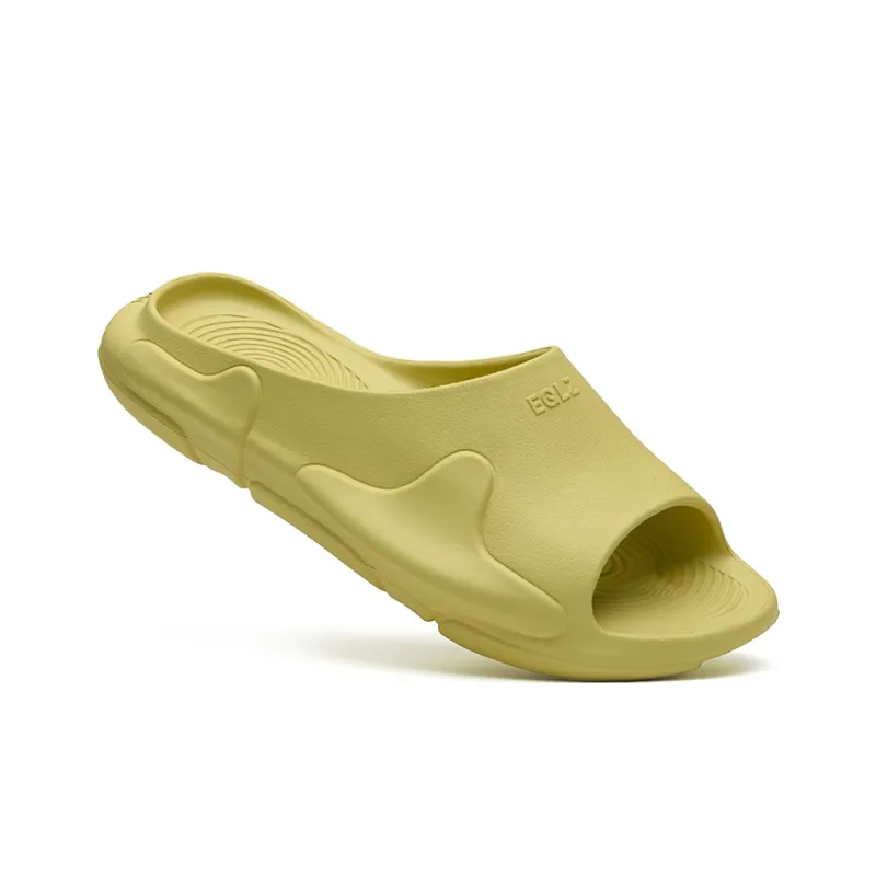 EQLZ EQUALIZER Oasis Slip Resistant Abrasion Resistant Slide Slippers Unisex Tender Shoot Yellow-1