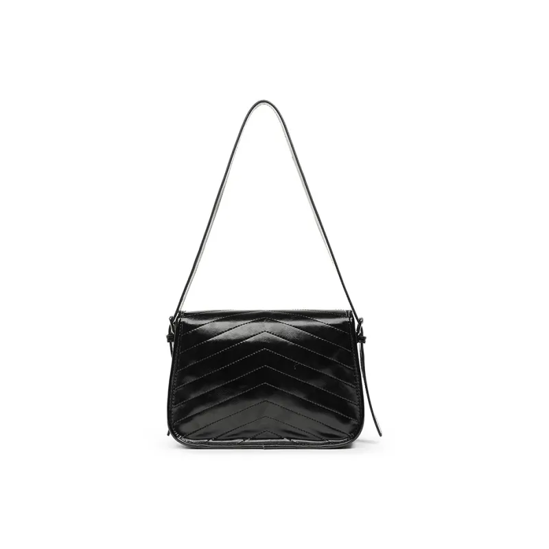 Teenmix Cow Leather With Synthetic Leather Shoulder Bag, Messenger Bag, Crossbody Bag Regular Women's Black-2