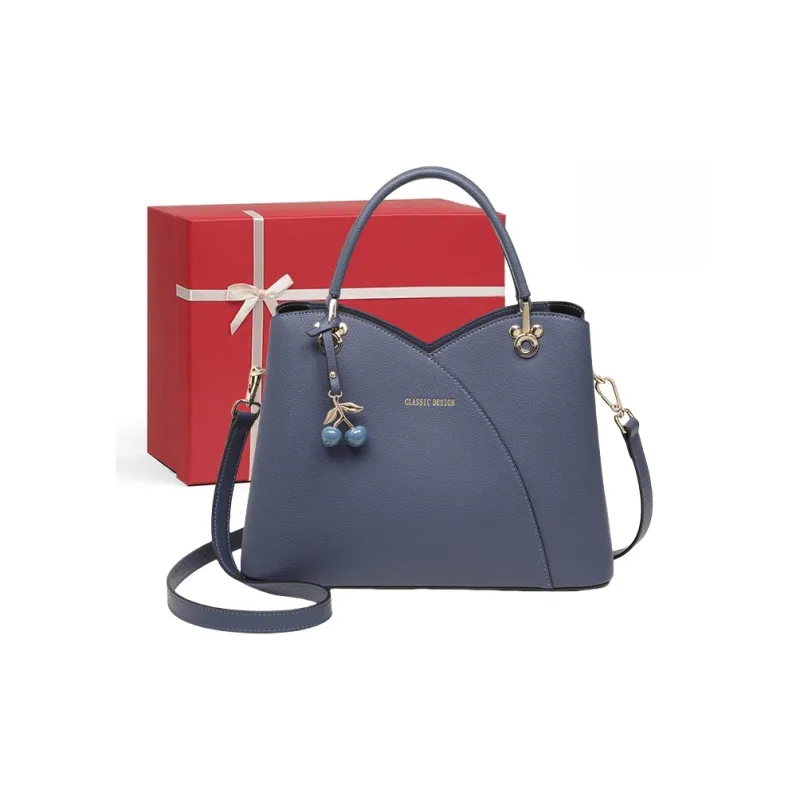 CNNCOO Cow Leather Handbag Women's Blue-0
