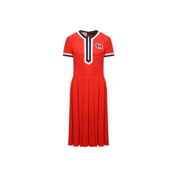 GUCCI Short Sleeved Dress Women's Red