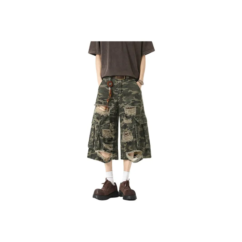 WKOOG Denim Shorts Unisex Camouflage-0