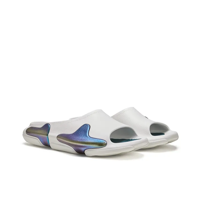 EQLZ EQUALIZER Oasis Slip Resistant Abrasion Resistant Cushioning Slide Slippers Unisex Phantom White-2