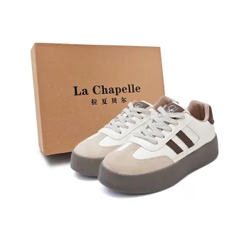 La Chapelle Slip Resistant Cushioning Wear Resistant Height Increasing Low Top Skateboard Shoes Women's Brown
