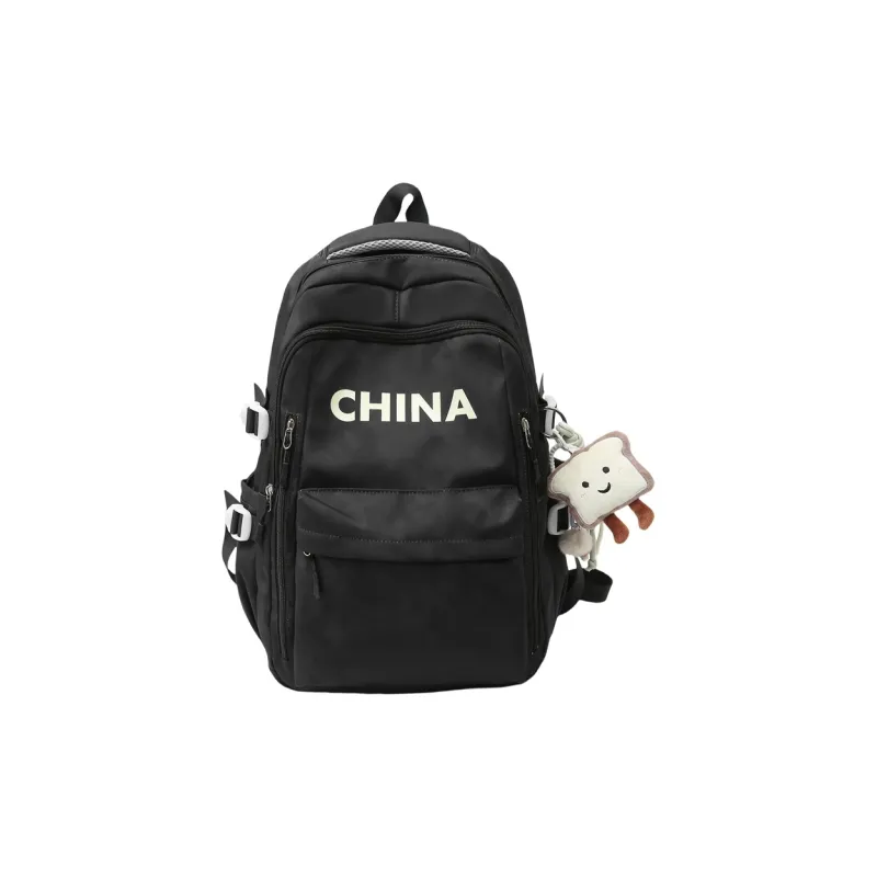 Kaka Tree Nylon Backpack Unisex Ecru/Black/Pink/Red/Green-3