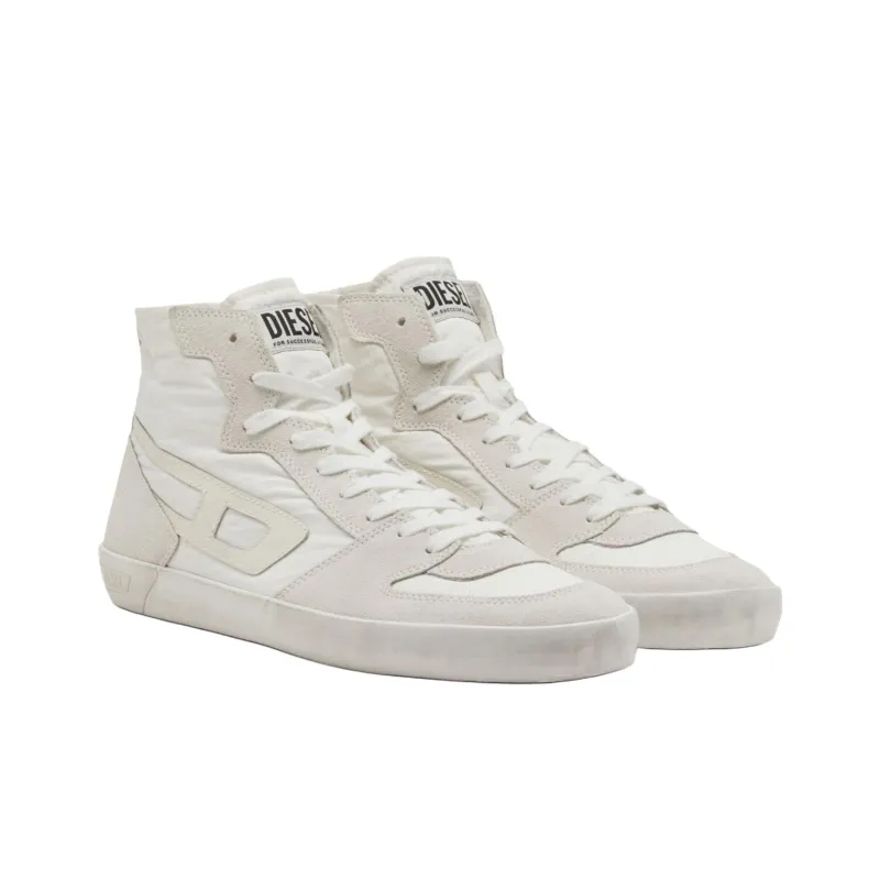 DIESEL S Leroji D 1 High Top Skateboard Shoes Men's White-1
