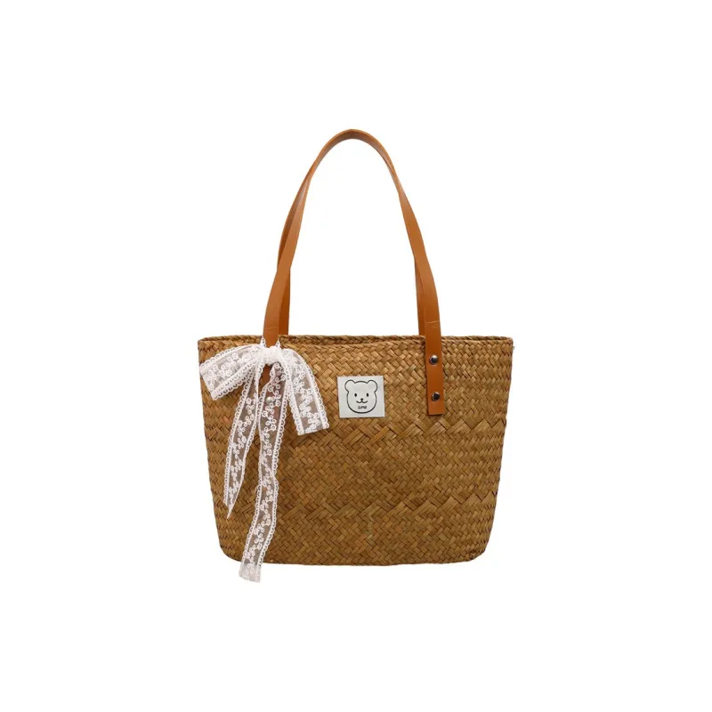 FREEHIKE Straw Woven Tote Handbag Women's Khaki-0
