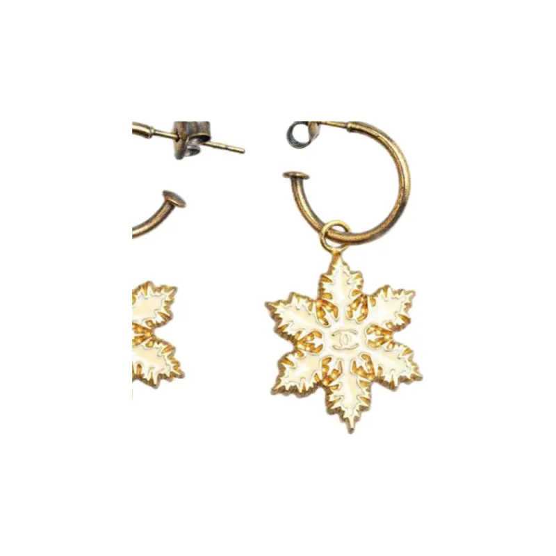 CHANEL Gold Plated Earrings Women's Gold-2
