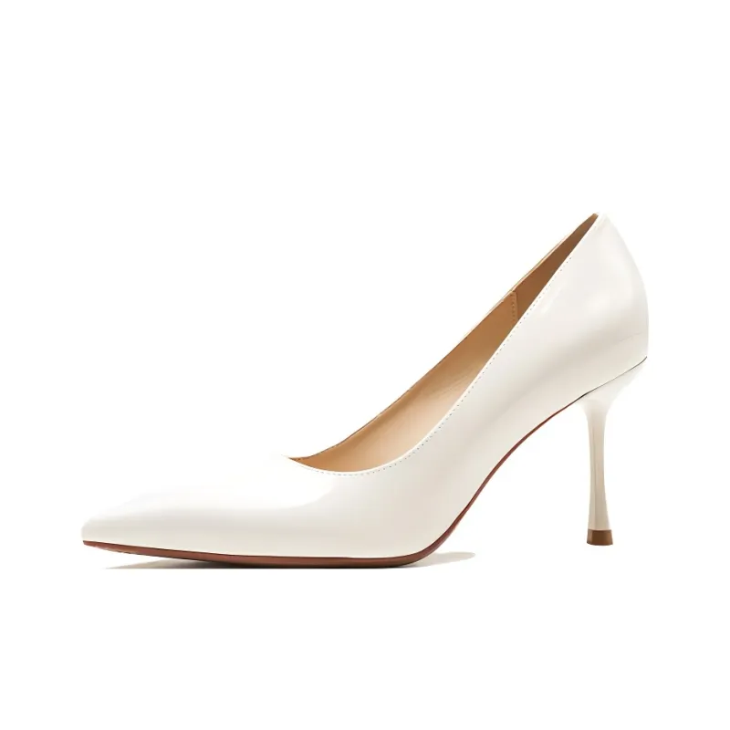 GOSO Slim Heel High Heels 7CM Women's Ecru-0