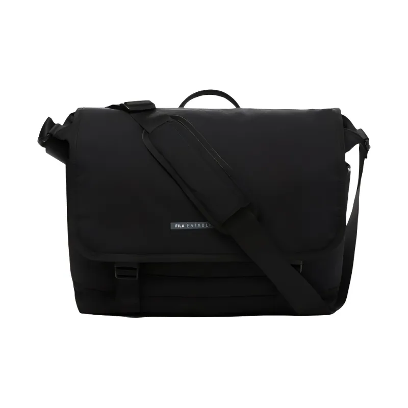FILA Nylon Messenger Bag, Shoulder Bag, Crossbody Bag Unisex Black-0